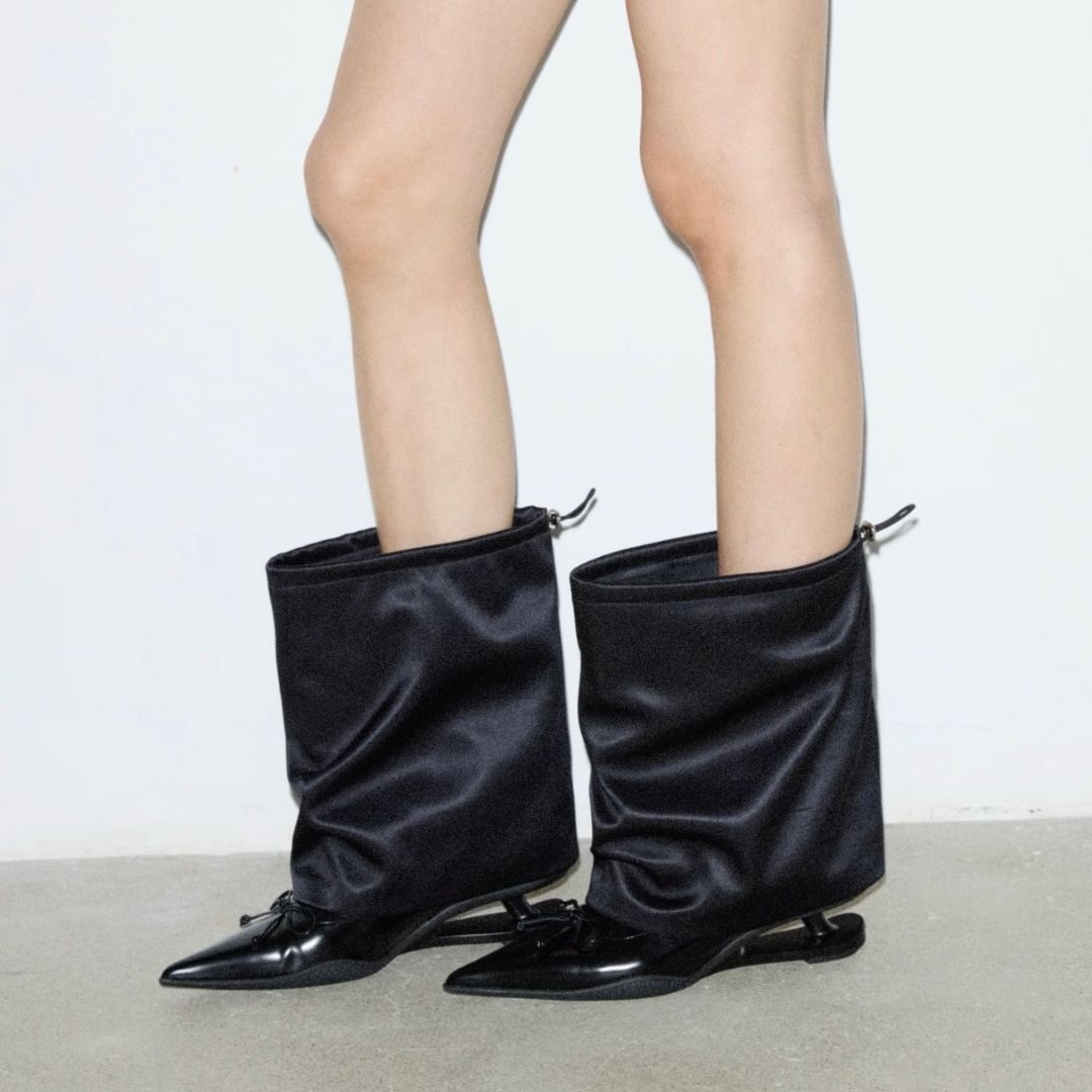 Women's Boots Gaiter Shaft Pointed Toe Sculpted Heel