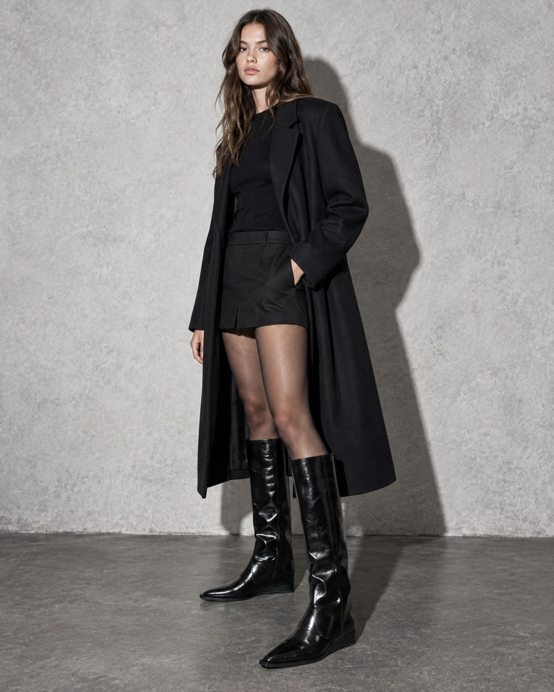 Women's Boots Knee High Fold Over Pointed Toe