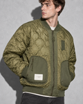 Men's Jacket Quilted Bomber Onion Quilt Rib Trim