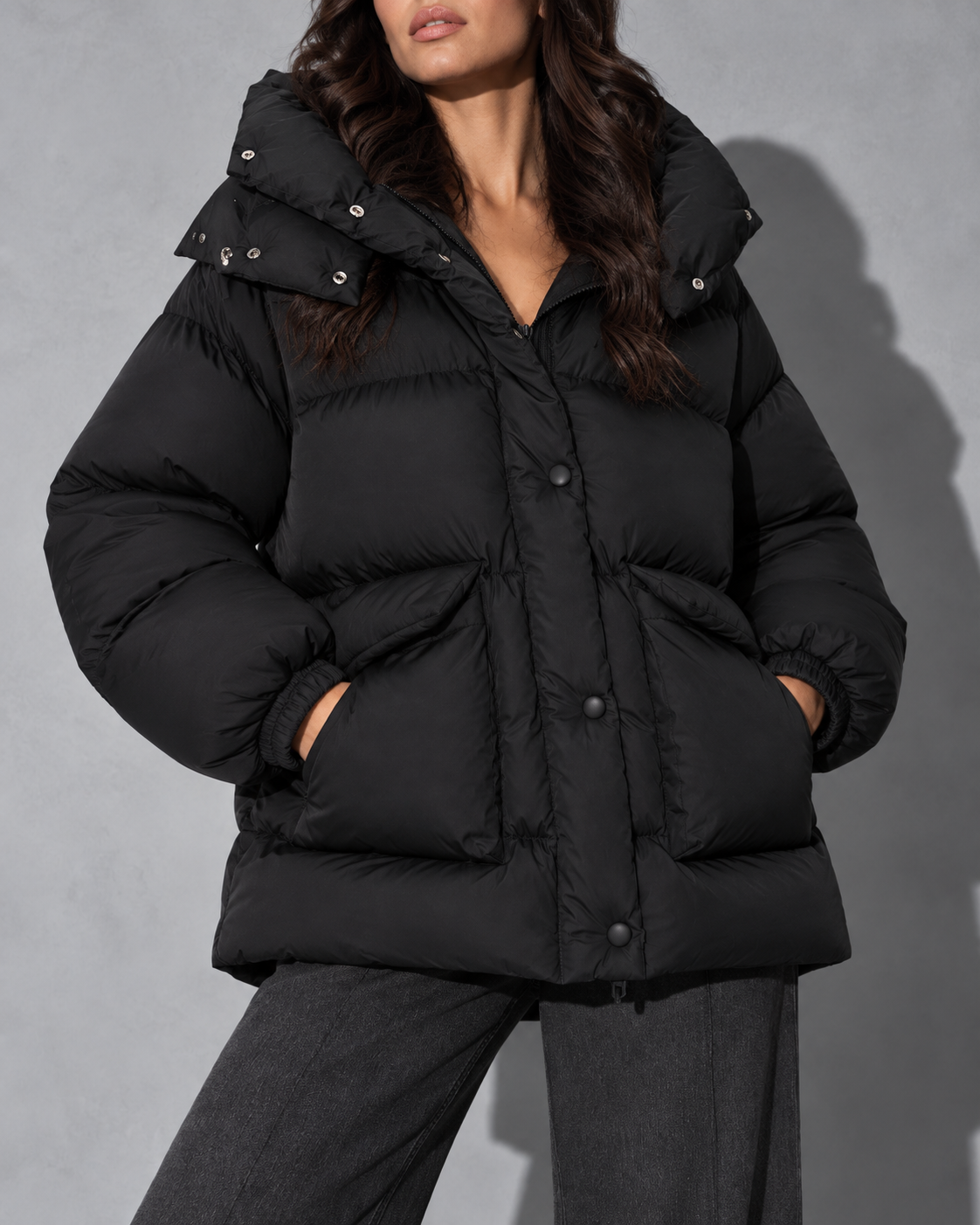 Women's Jacket Quilted Puffer Hooded Oversized