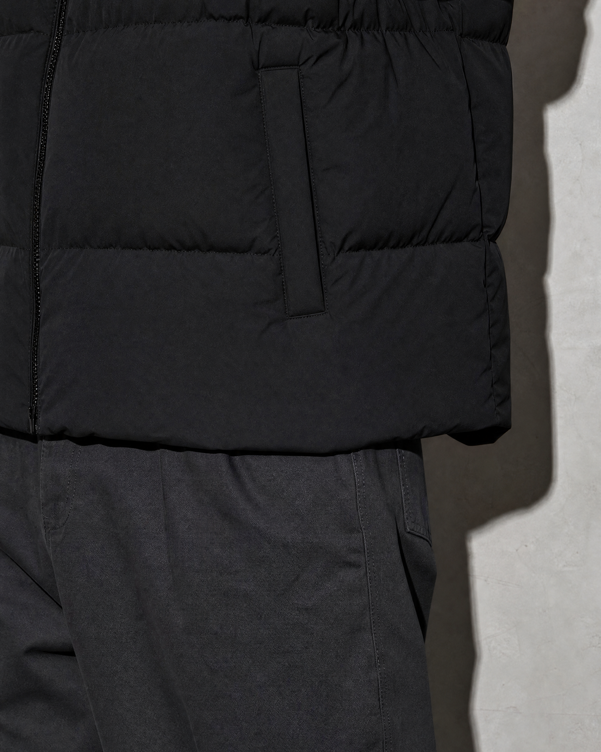 Solid Color Jacket For Men And Women, macro, hem, worn by model