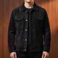 Unisex Jacket with Suede Touch and Slim Trucker Fit