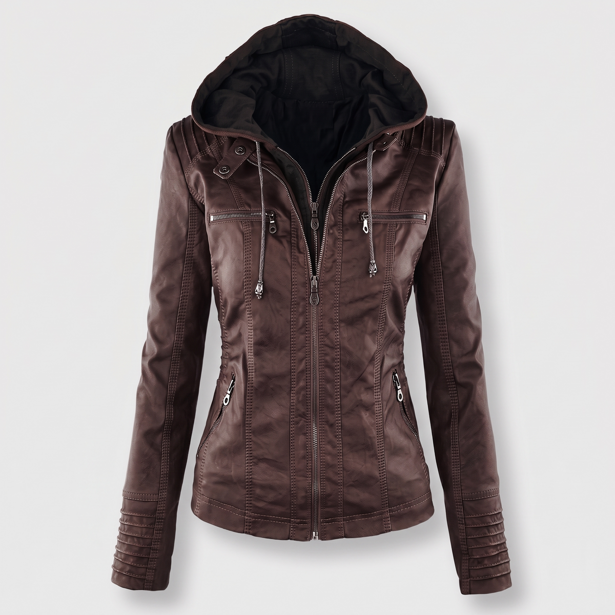 Unisex Faux Suede Jacket with Zip Front and Classic Collar