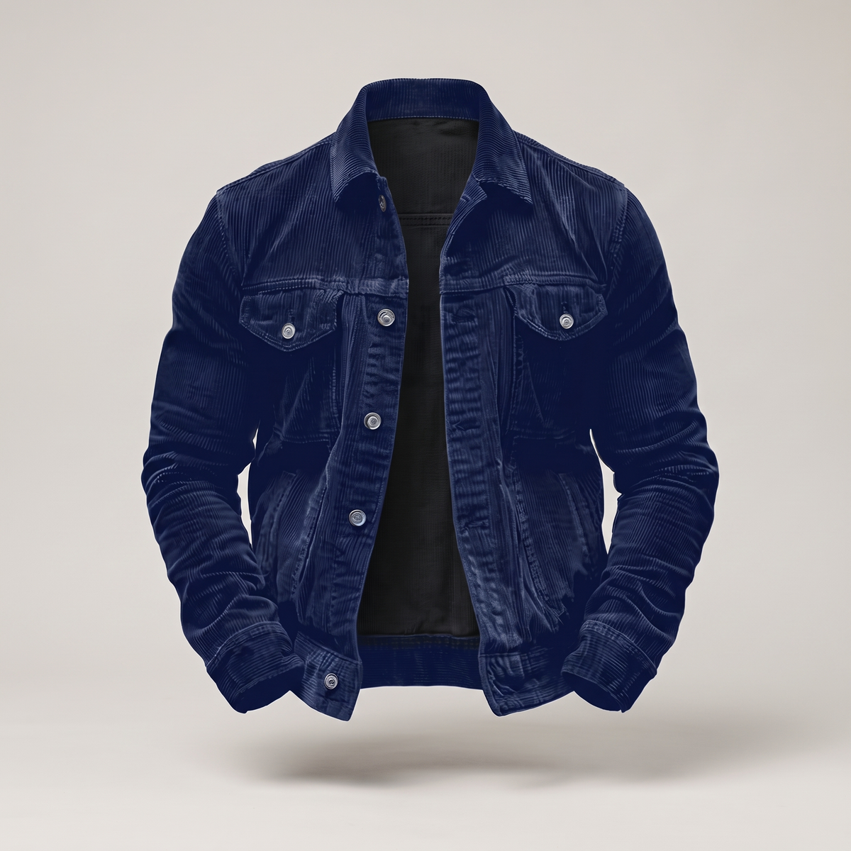 Unisex Overshirt Jacket in Cotton Corduroy with Button Front