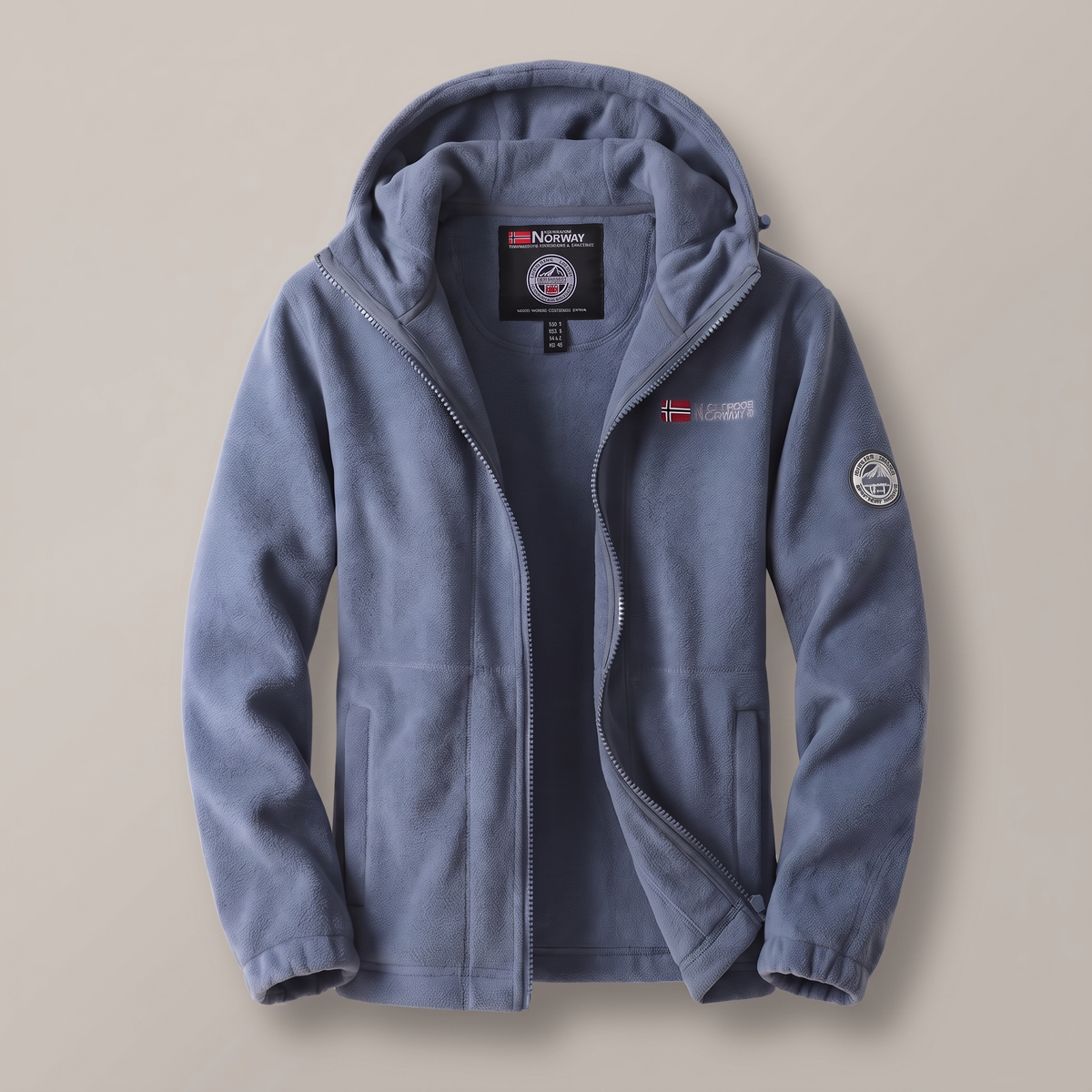 Unisex Fleece Jacket with High Collar and Zip Pockets