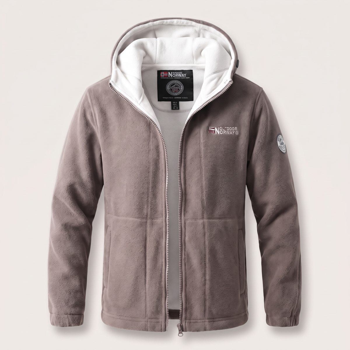Unisex Fleece Jacket with High Collar and Zip Pockets