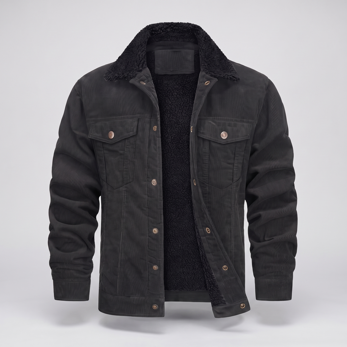 Unisex Jacket in Cotton Corduroy with Button Front