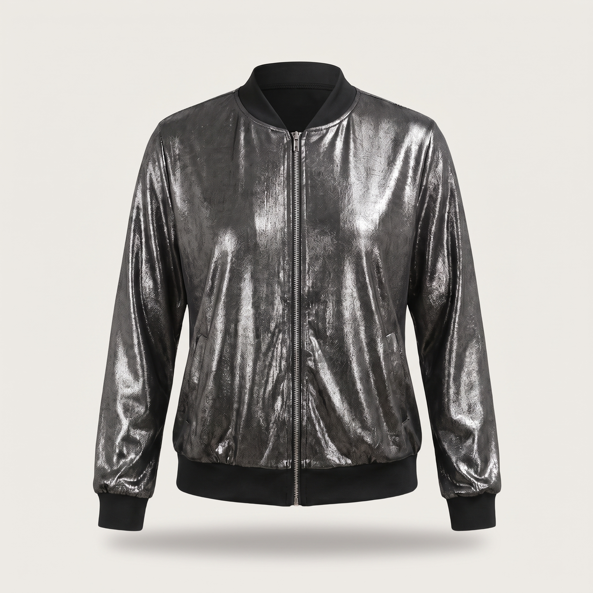 Unisex Jacket with Glitter Sleeve Detail