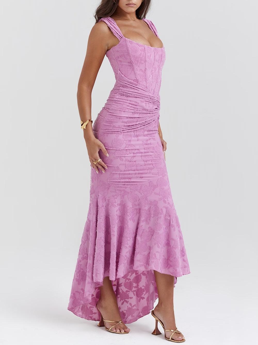 Women's Maxi Dress with Romantic Floral Print