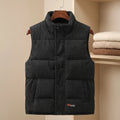 Unisex Corduroy Puffer Vest with Stand Collar