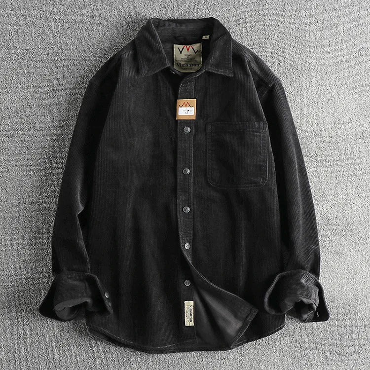 Unisex Corduroy Shirt with Workwear Style