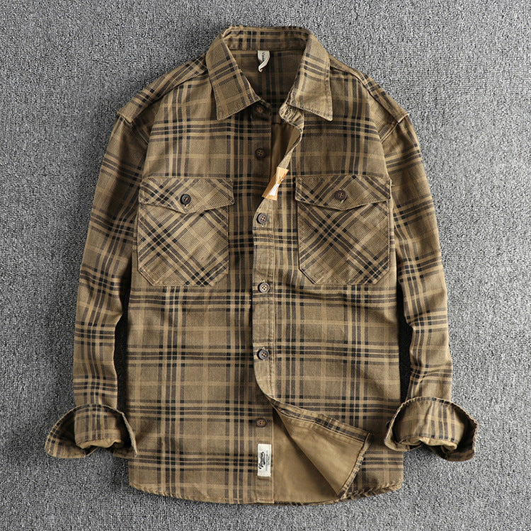 Unisex Plaid Woven Cotton Shirt