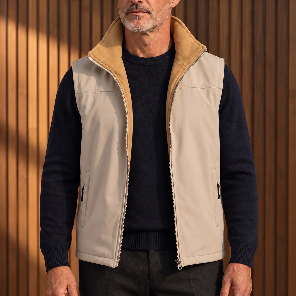 Unisex Softshell Fleece Vest with High Collar