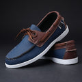 Men's Boat Shoes with Two-Tone Contrast Design
