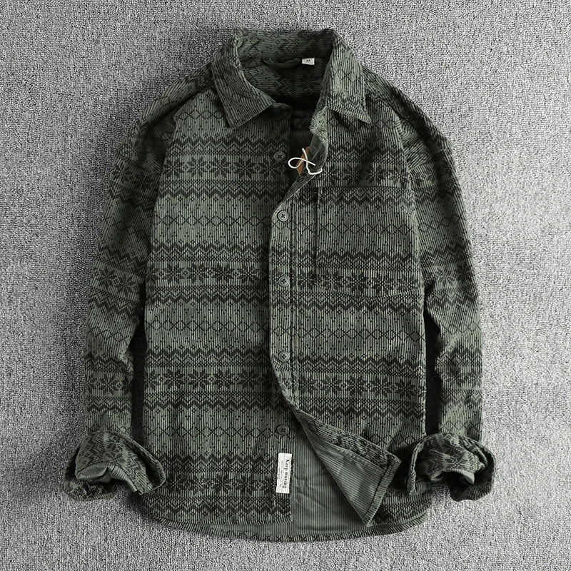 Unisex Casual Shirt in Textured Woven Cotton