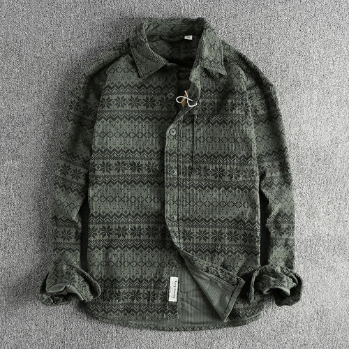 Unisex Casual Shirt in Textured Woven Cotton