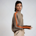 Women's High-Neck Patterned Sweater
