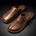 Men's Mules with Sculpted Buckle and Cushioned Footbed