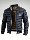 Men's Quilted Jacket with Stand Collar