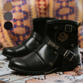 Men's Western Cowboy Leather Boots with Zipper