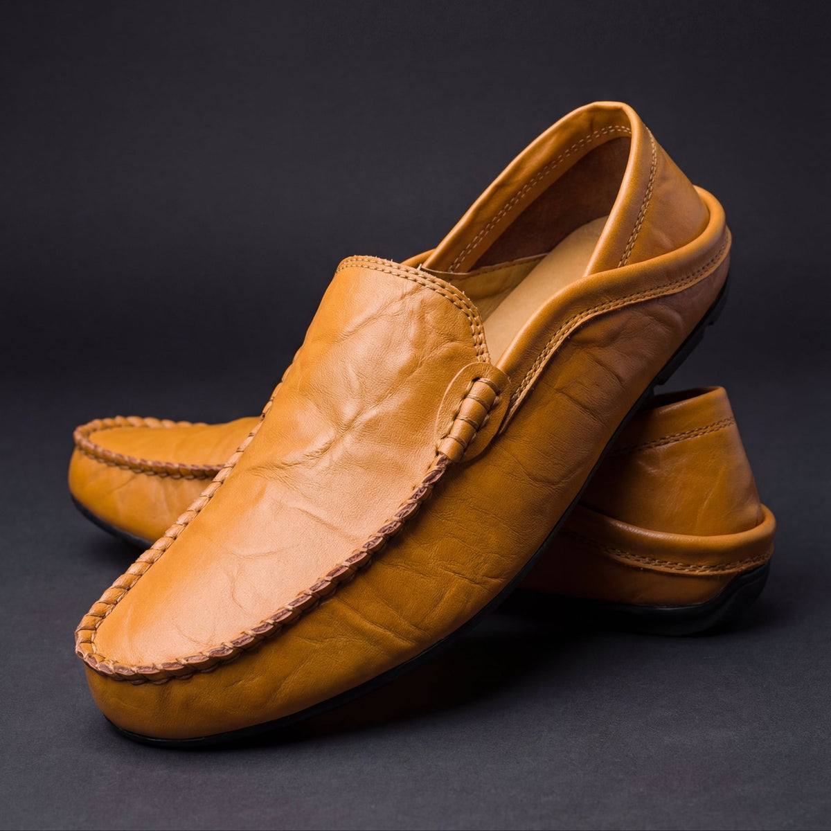 Men's Leather Loafers with Cushioned Sole