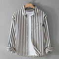 Unisex Shirt with Textured Stripe and Long Sleeves