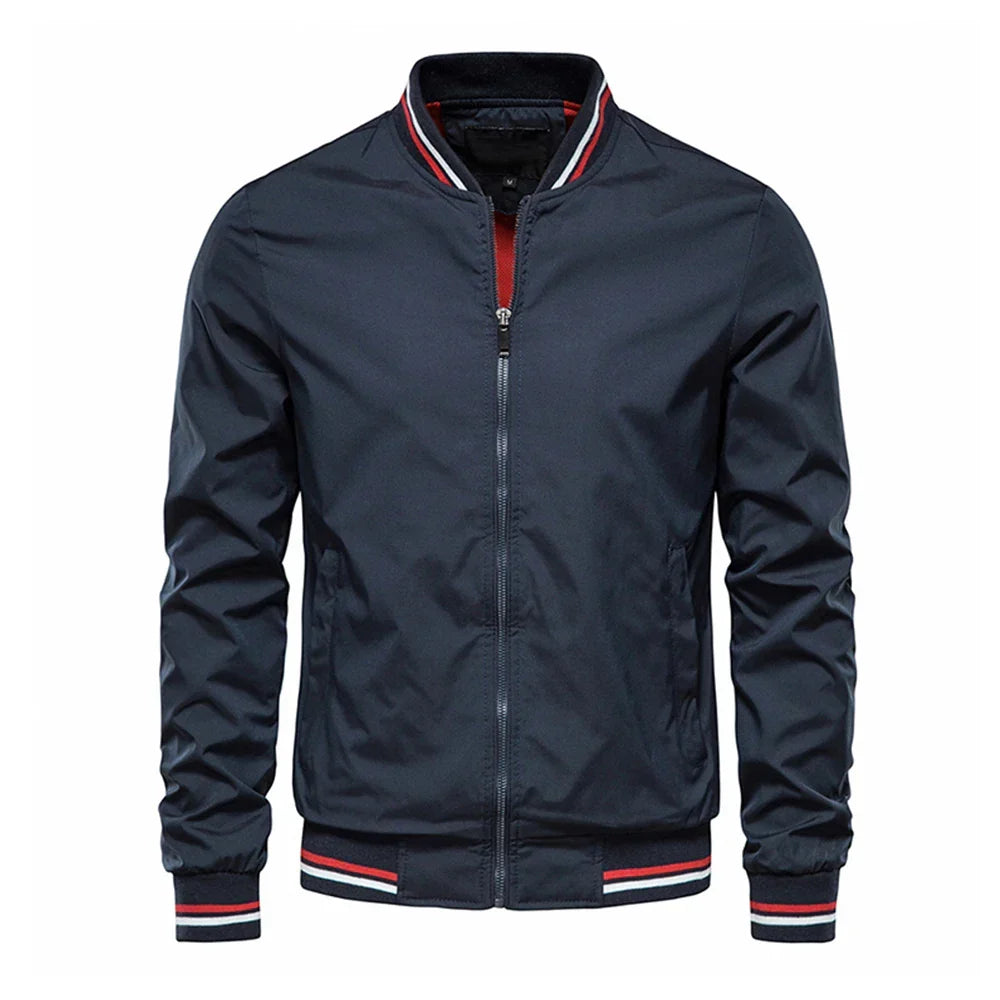 Unisex Varsity Bomber Jacket with Ribbed Accents