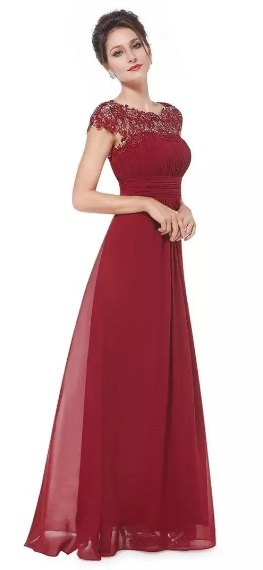 Women's Midi Dress with V-Neck, Pockets and Gathered Waist