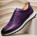 Men's Leather Sneakers with Cushioned Insole