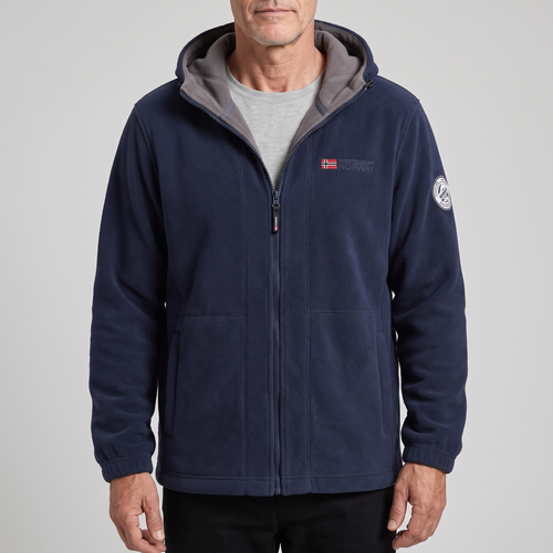 Unisex Fleece Jacket with High Collar and Zip Pockets