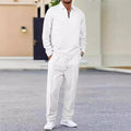 Men's Waffle-Knit Sweatshirt and Straight-Leg Pants Set
