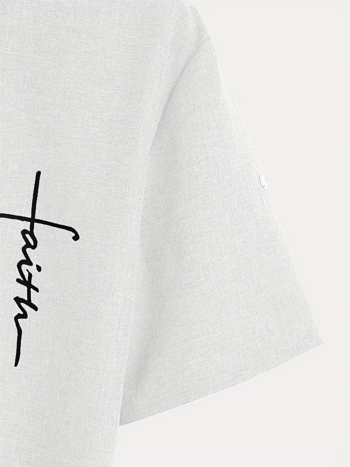 Men's Short-Sleeve Shirt with Stand Collar