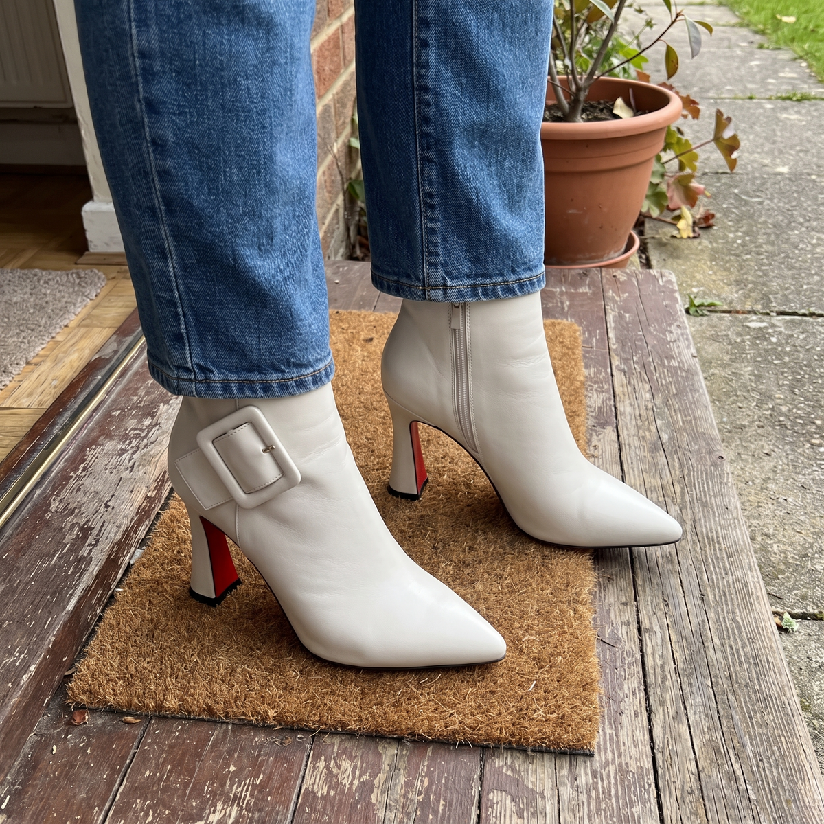 Unisex Boots with Strap Details and Block Heel