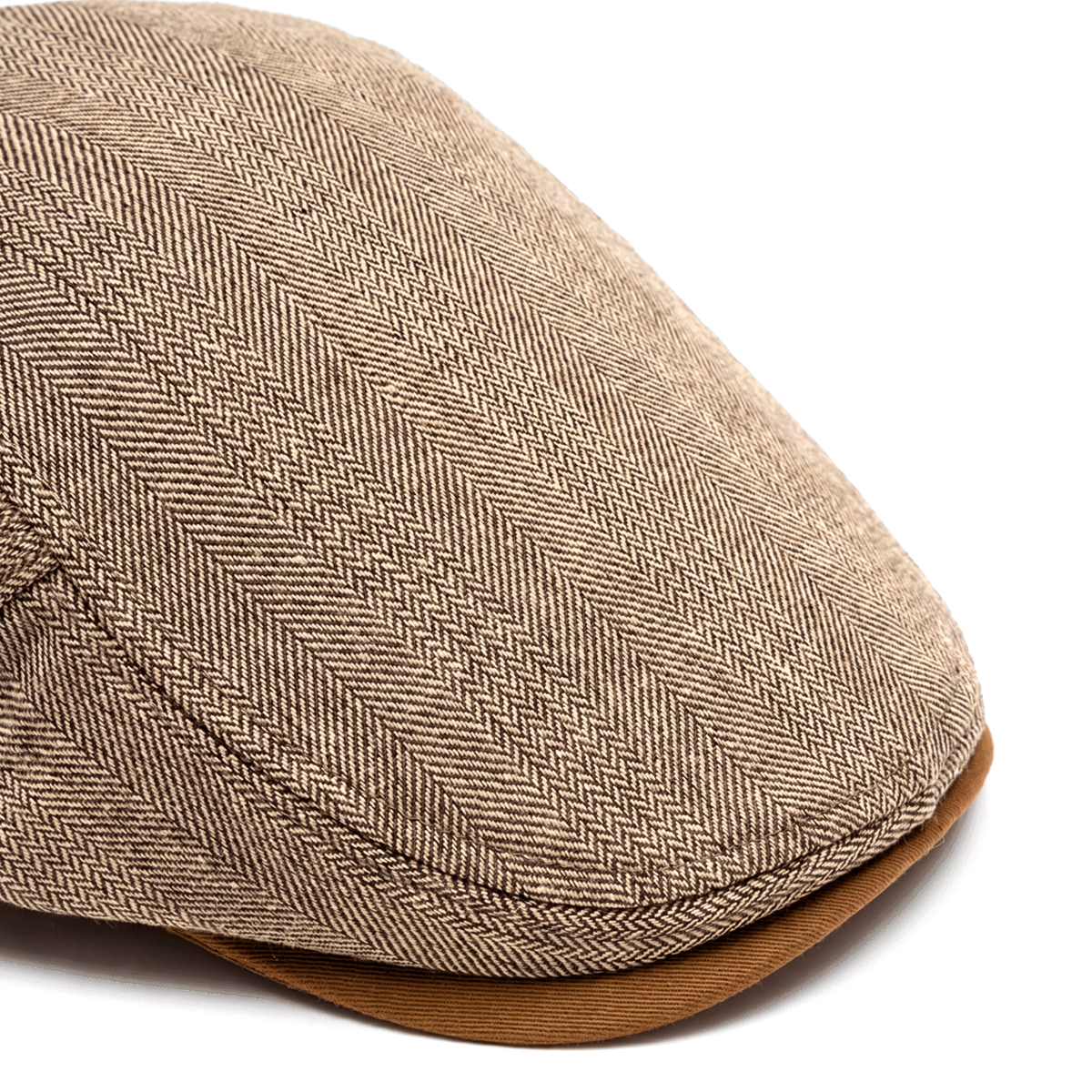 Men's Herringbone Flat Cap with Adjustable Back Strap