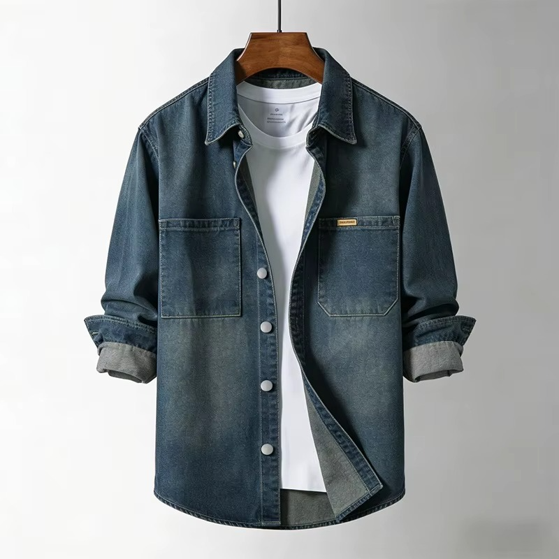 Unisex Denim Shirt with Classic Button Front
