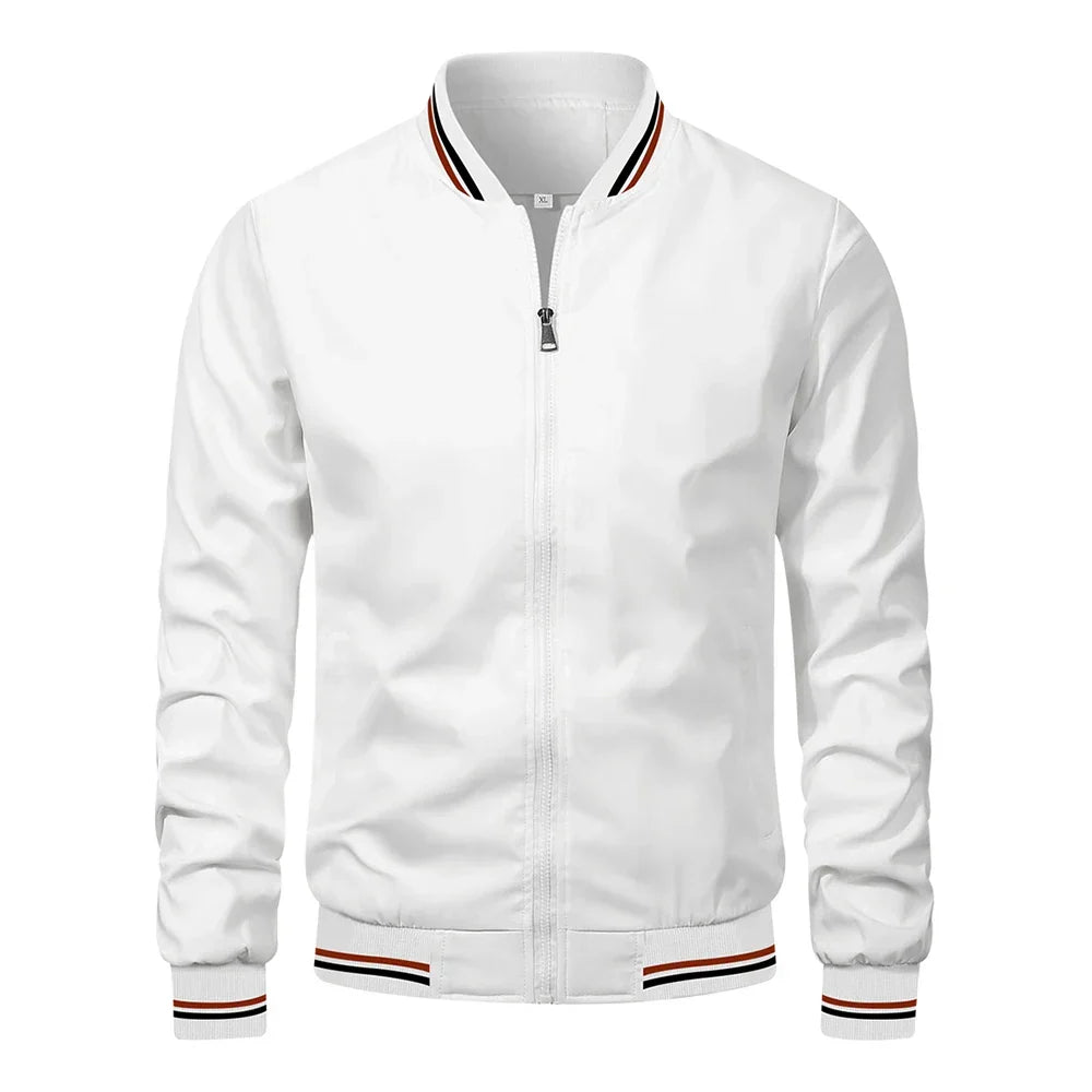 Unisex Varsity Bomber Jacket with Ribbed Accents