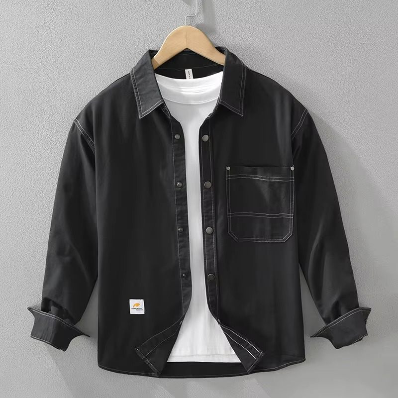 Unisex Workwear Shirt with Chest Pocket and Button Closure