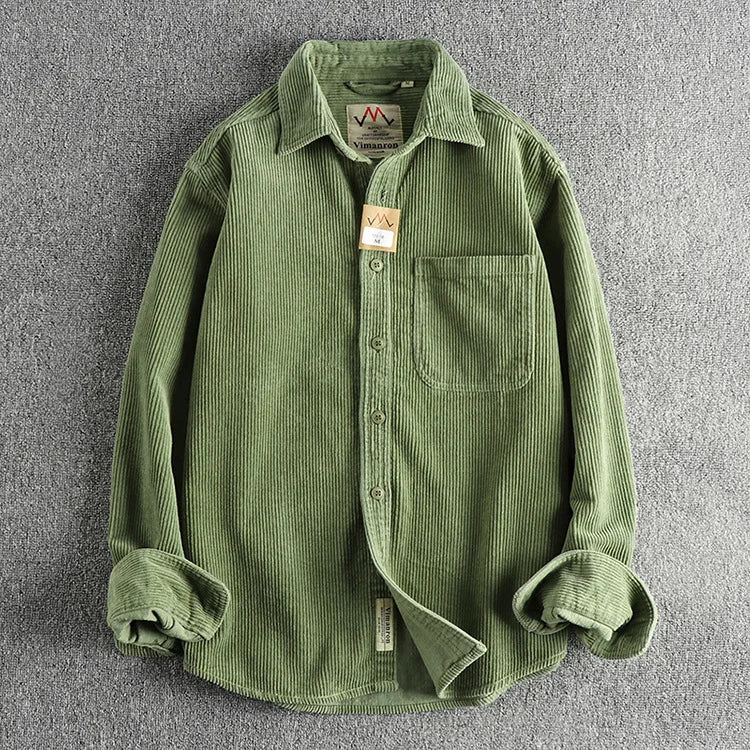 Unisex Corduroy Shirt with Workwear Style