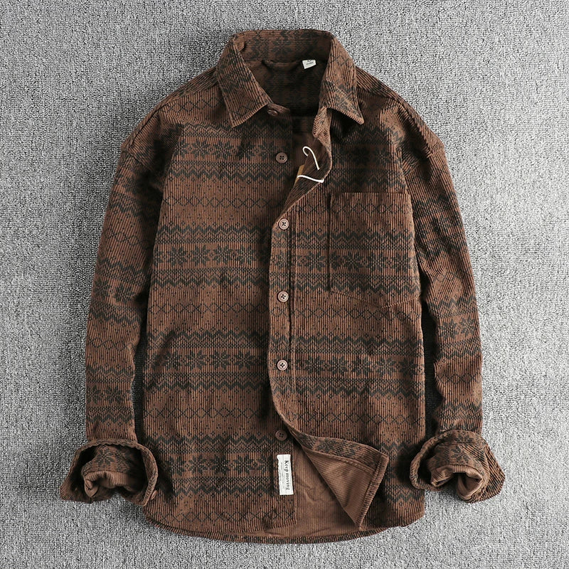 Unisex Casual Shirt in Textured Woven Cotton