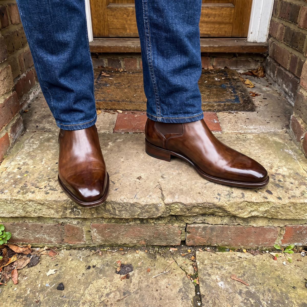 Unisex Chelsea Boots with Elasticated Sides and Low Block Heel