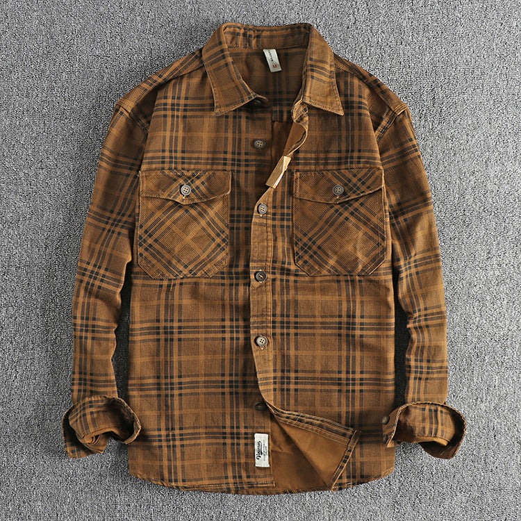 Unisex Plaid Woven Cotton Shirt
