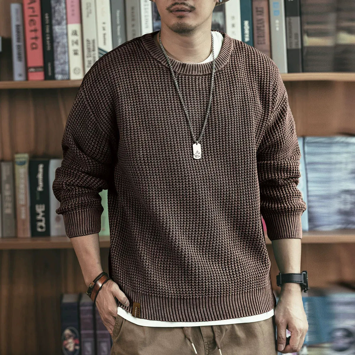 Unisex Waffle Knit Sweater