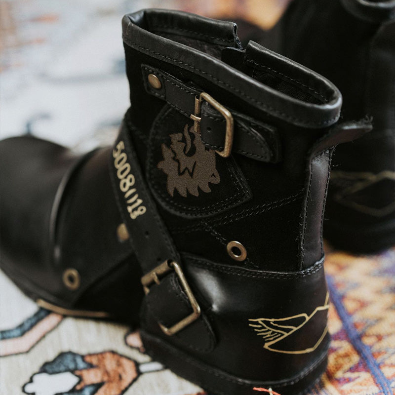 Men's Western Cowboy Leather Boots with Zipper