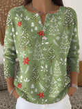 Women's Christmas Sweater with Button Detail