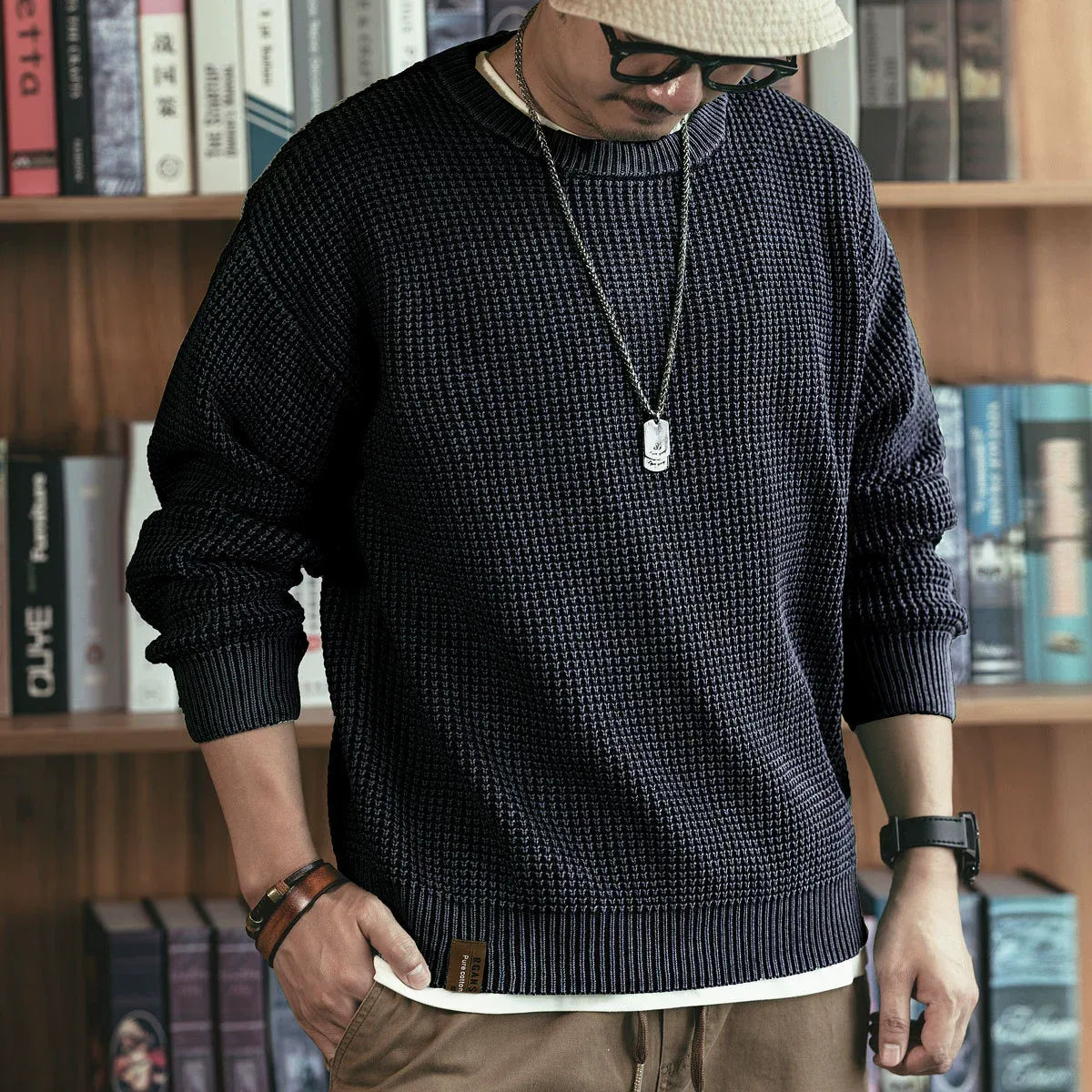 Unisex Waffle Knit Sweater