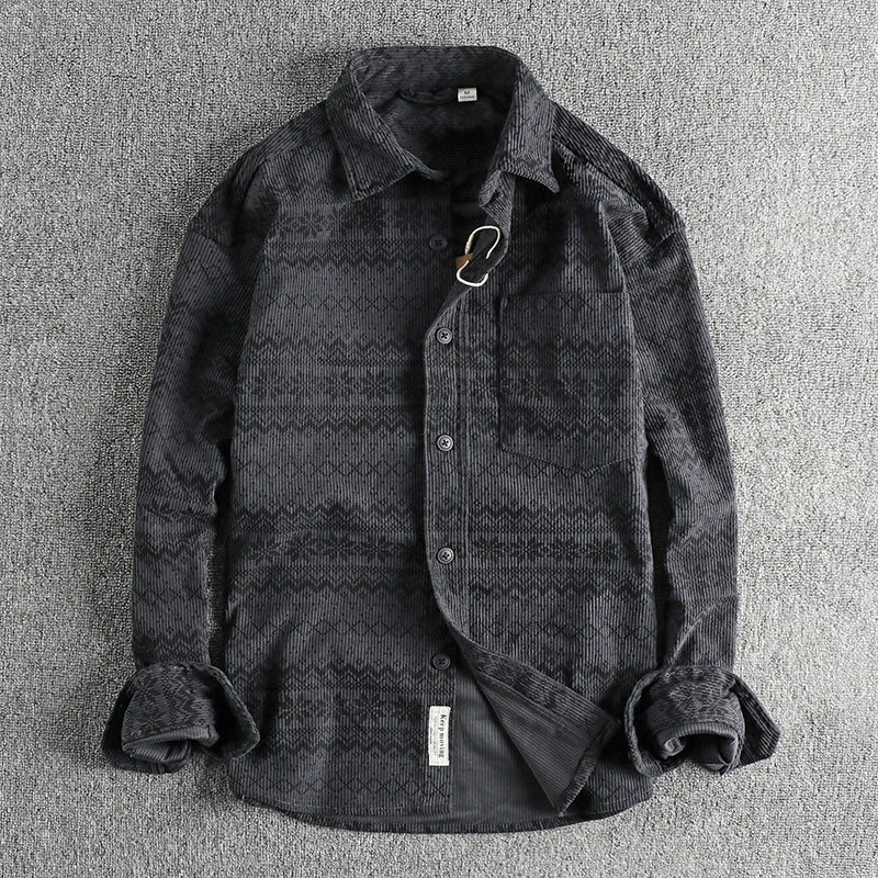 Unisex Casual Shirt in Textured Woven Cotton