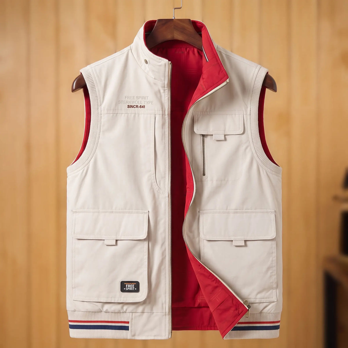 Unisex Cargo Vest with Reversible Design and Multi-Pockets