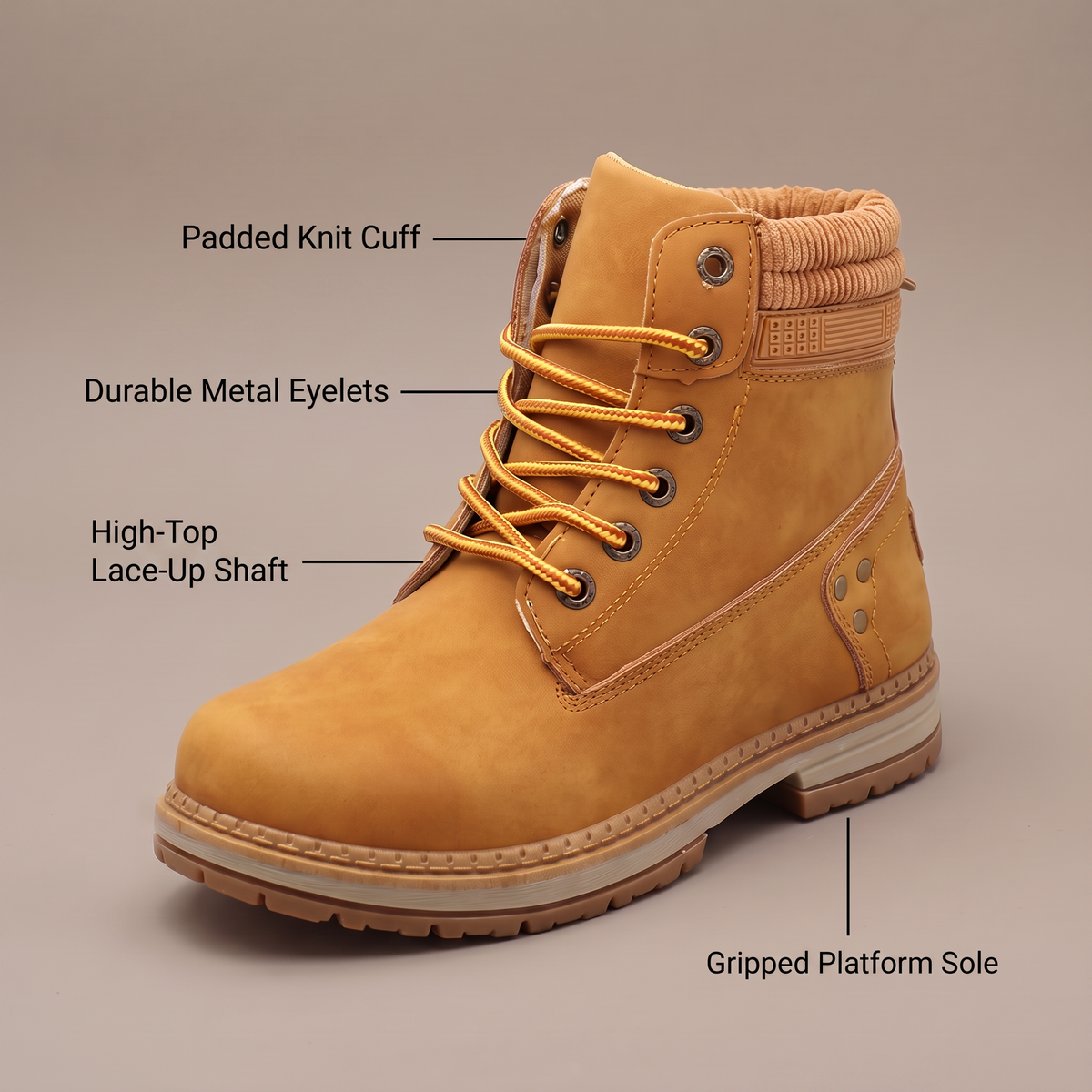 Unisex Winter Boots with Chunky Sole and Block Heel