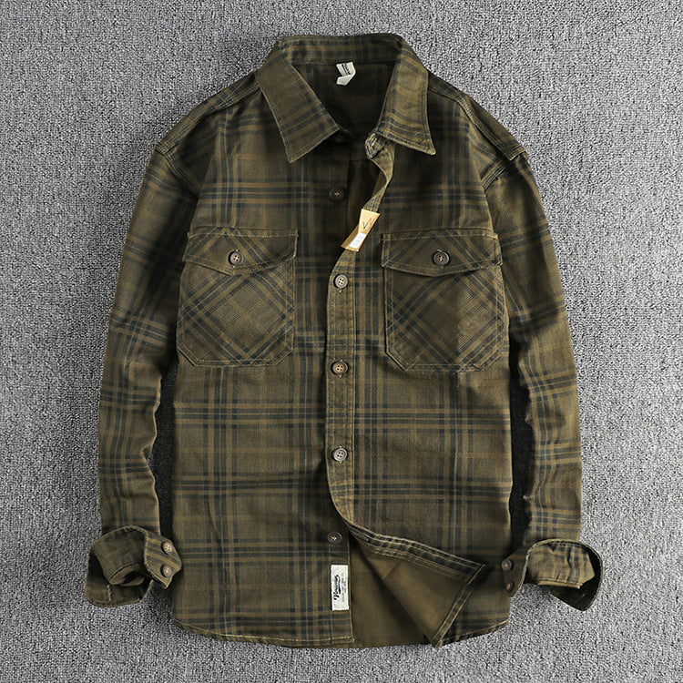 Unisex Plaid Woven Cotton Shirt