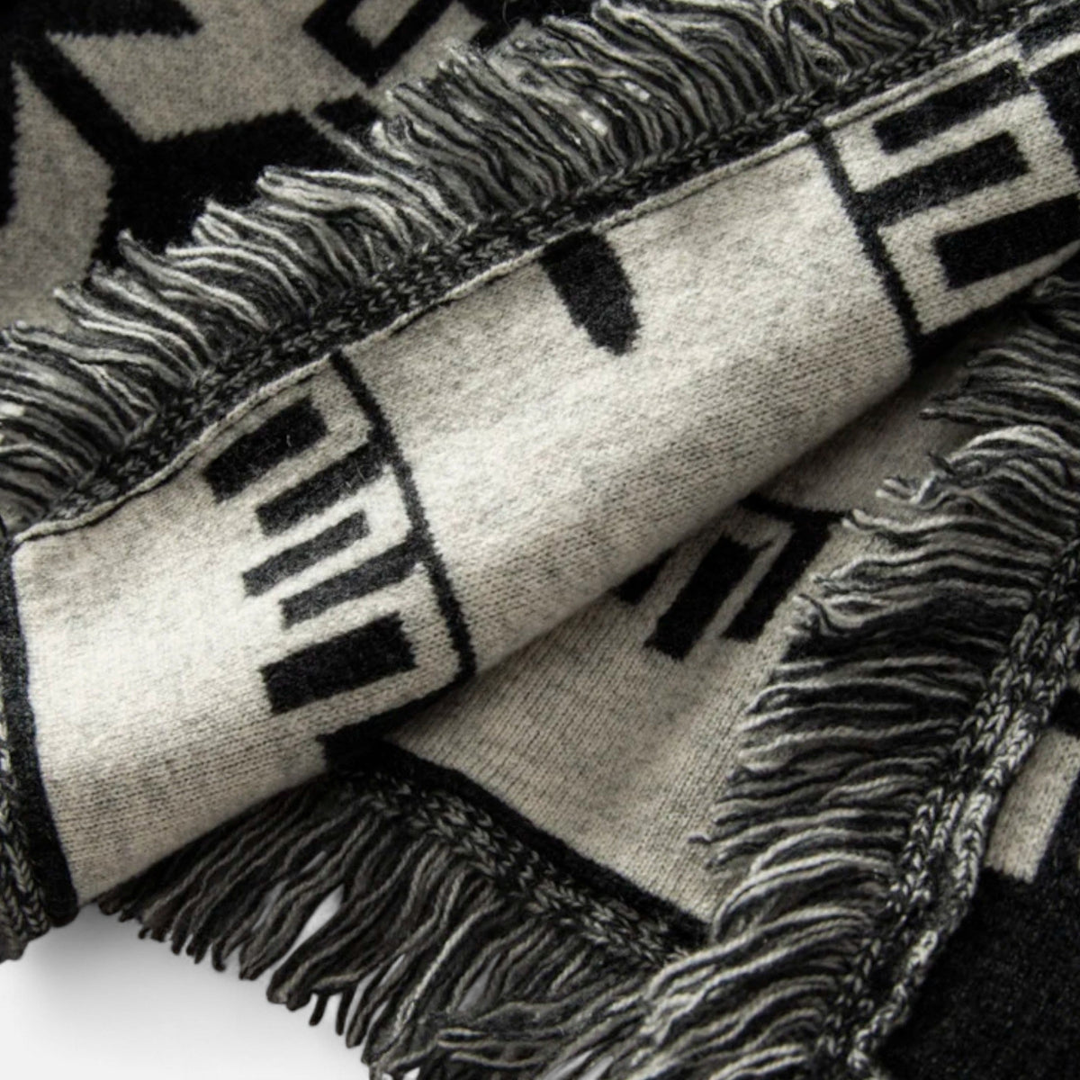 Women's Cardigan with Cashmere, Jacquard Details and Tassels